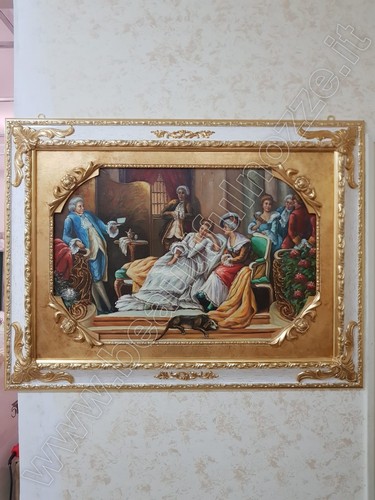Quadro legno avorio oro - in,
