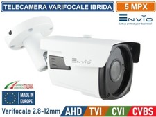 TELECAMERA IBRIDA 4in1 AHD TVI CVI CVBS VARIFOCALE 2,8-12mm 5MP IP65 40M