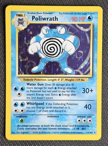 Poliwrath 102 base set - 13/102,