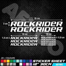 ROCKRIDER Vinile Decalcomania Adesivi Foglio Telaio Bici Ciclismo Bicicletta MTB Mod