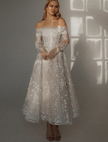 Abito sposa pizzo perle - da, 3d