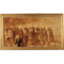 Alcide Davide Campestrini (Trento 1863-Milano 1940)  Importante olio su tela 