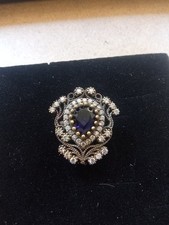 ANELLO DONNA IN ARGENTO 925  Zaffiro Blu e zaffiri bianchi 