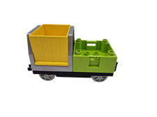 Lego® TRENO Duplo Ferrovia scaricatore merci carro vagone container GIALLO VERDE