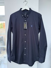 Polo Ralph Lauren Oxford camicia blu navy abbottonata taglia large vestibilità slim