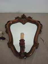 applique vintage in legno noce con specchio