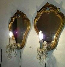 Coppia specchi applique antichi legno Maria Teresa vintage mirror Sconces 30'