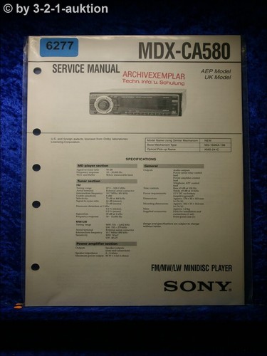 Manuale servizio sony mdx - servizio,