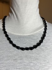 COLLANA CON PERLE A GOCCIA COLORE NERO LUNGA 55 CM