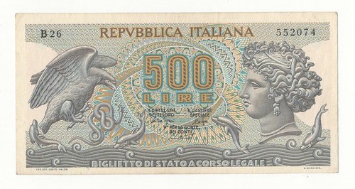 500 lire aretusa decr - 500,
