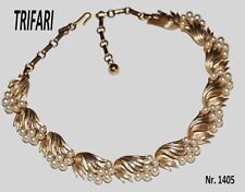 Trifari, elegante collier goldtone in lega trifanium anni 60