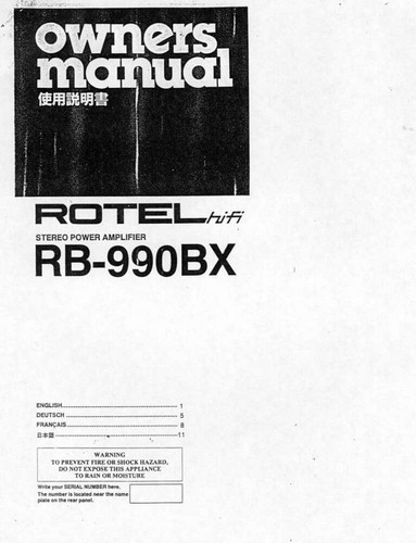 Rotel 990 amplificatore - rotel, rb-990
