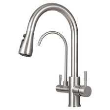 Rubinetto a Tre Vie Rubinetto 3 Vie Cucina Girevole a 360° con Filtro Dell acqua