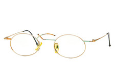 1990s vintage oval eyeglasses TAXI crazy hipsters gold frame for sunglasses