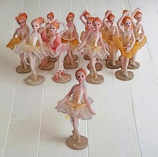 Set 10 ballerine resina colori assortiti bomboniere statuette decorative 13 cm
