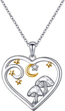 Ciondolo gru lucertola casa fungo rana gioielli cuore amore cuore argento sterling S925