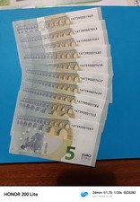 Lotto Banconote 5 Euro FDS Consecutive in parte Y008 Grecia Grave Errore Stampa