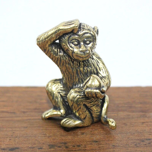 Statua scimmia ottone