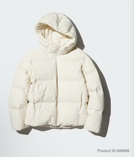 Uniqlo Giacca Parka Piumino Donna Senza Cuciture, Taglia XXL, BIANCO SPORCO, Nuovo con etichette