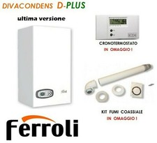 Caldaia Ferroli DIVACONDENS-D PLUS F24 KW + cronotermostato + kit fumi coassiale