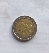 Moneta 2 Euro € 2001 Finlandia fiori di lampone circolata rara da collezione