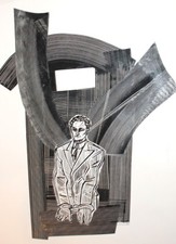 Quadro collage inchiostro