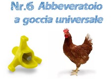 Abbeveratoio galline polli avicoli a goccia per serbatoio universale