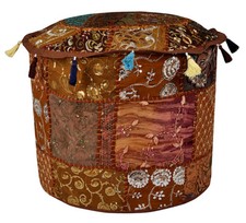 Pouf ottomano indiano sari