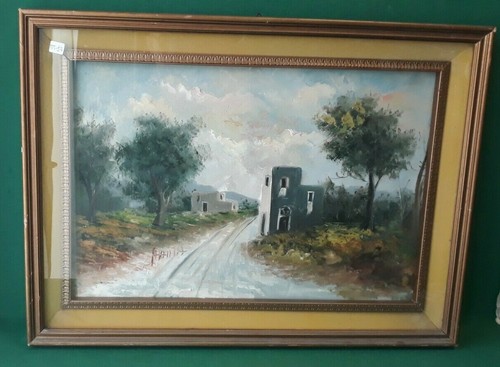 Vecchio dipinto olio tela - vecchio, su