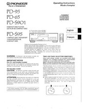 Pioneer PD-65 PD-95 PD-S95 CD Player Owners Manual