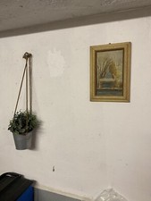 QUADRO OLIO SU LEGNO - PAESAGGIO dipinto a mano Decorazione Casa Shabby Vintage