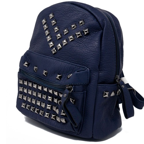 Zainetto donna blu borchiato