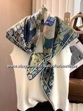 Sciarpa Sallys 70% cashmere e 30% seta ragazza stampa luna stola quadrata scialle 35" blu navy