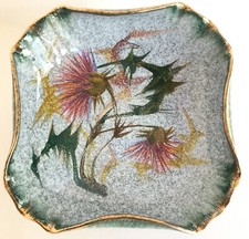 Ciotola ceramica anni '50 Zulimo Aretini San Savino fiori cardo perfetta vintage