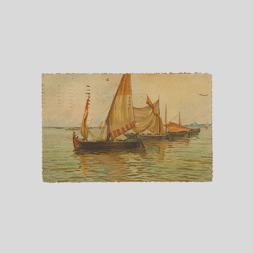 Cartolina pittorica con - , bordi