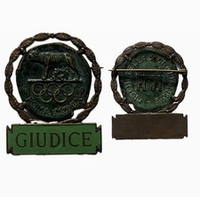 Distintivo Giudice Giochi Olimpici Roma 1960 - Spilla Bronzo Ufficiale