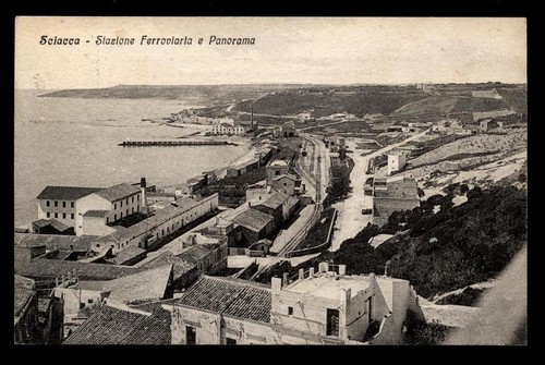 Cartolina sciacca stazione - sciacca,