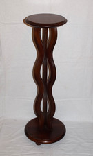 COLONNA PORTAVASO PORTA SCULTURA IN LEGNO ALTA 86cm