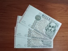 Italia 3 Banconote Da 1000 Lire Marco Polo Con Numero Di Serie Consecutivo FDS