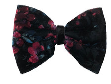 FERMAGLIO CAPELLI FIOCCO IN VELLUTO PINZE MOLLETTE ACCESSORI VINTAGE CM 13