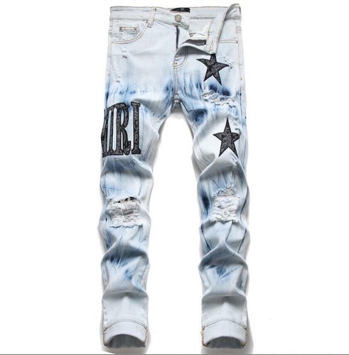 Jeans uomo blu chiaro stelle