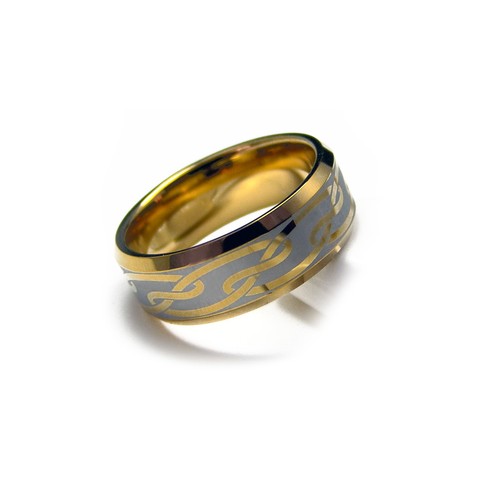 Anello celtico uomo - tono, oro