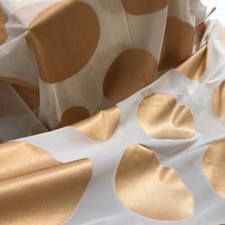 MARCATO tessuto stoffa scampolo GRANDE RICAMO tenda FIL COUPè 356x290 SFERE ORO