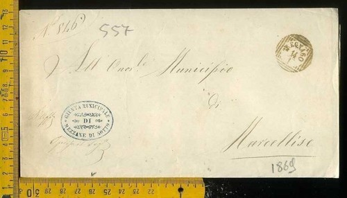 Regno 1869 piego con - piego,