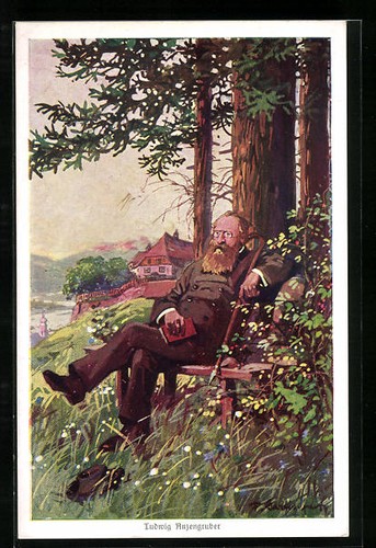 Ludwig anzengruber seduto - anzengruber,