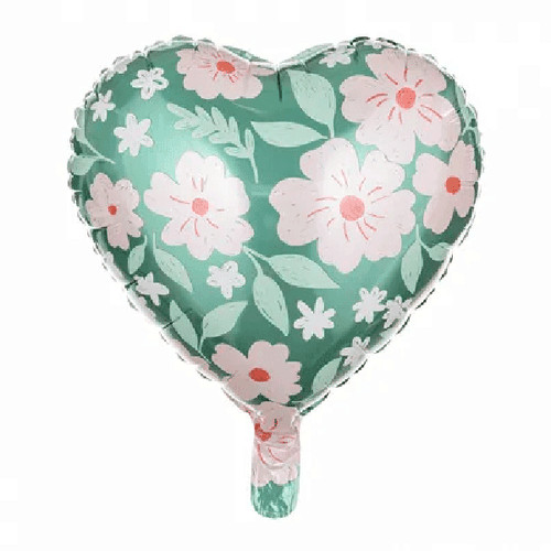 Palloncino cuore con fiori - palloncino,