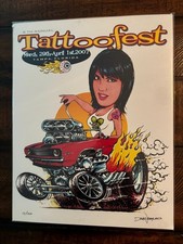 Dave NESTLER LTD #17 FIRMATO : "TATTOO FEST" (2007) STAMPA A COLORI 11X14" - PIN-UP