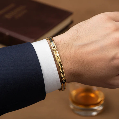 Bracciale uomo bicolore oro - uomo,
