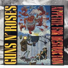 GUNS N' ROSES – APPETITE FOR DESTRUCTION LP EX/VG 1987 EU 1st UNCENSORED COVER