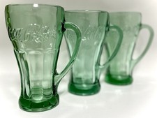 3 tazze vintage in vetro verde